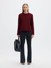 LONG-SLEEVED BOXY T-SHIRT, Tawny Port, highres