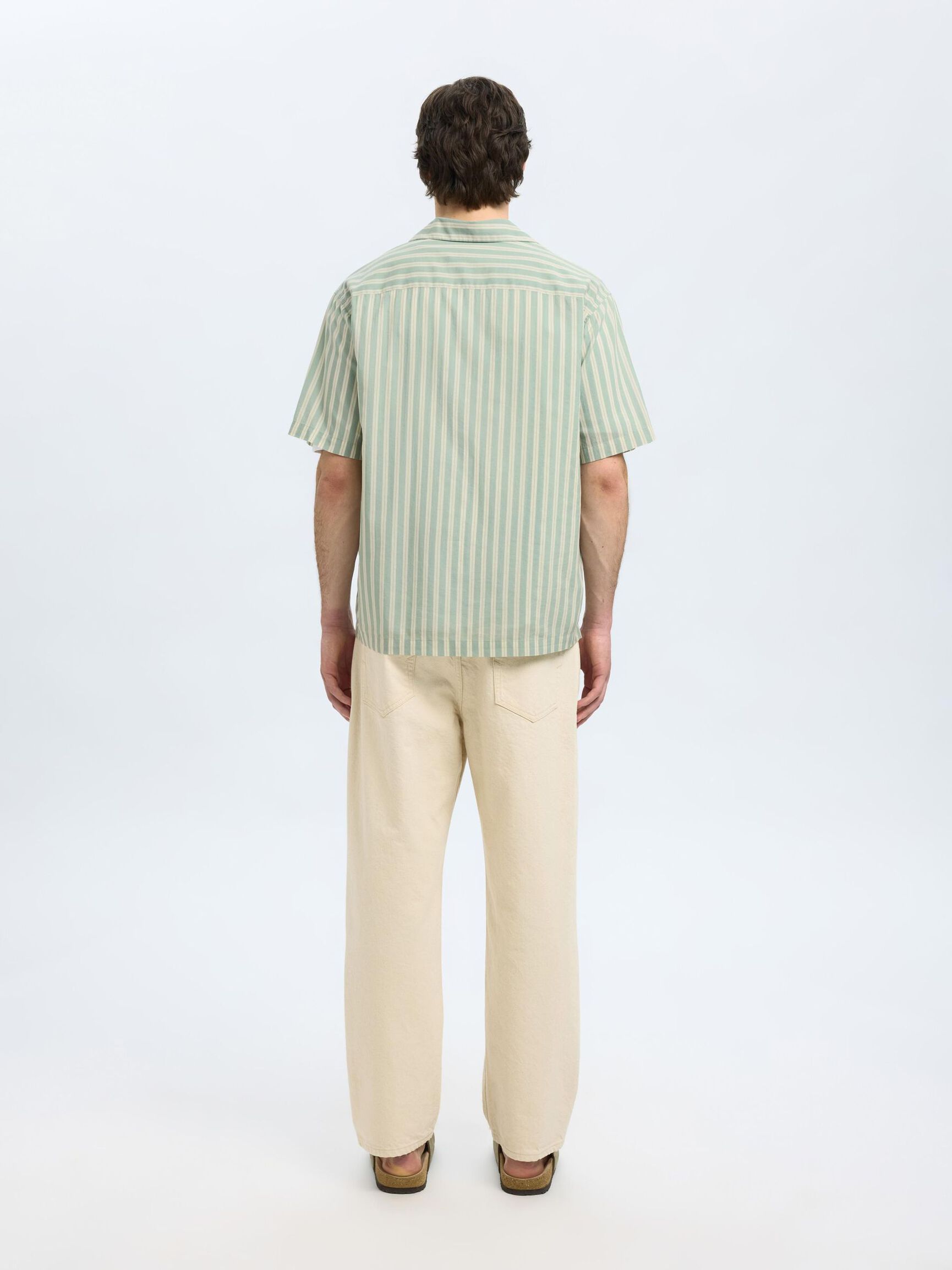 TRYCKTA KORTÄRMAD SKJORTA, Iceberg Green, highres