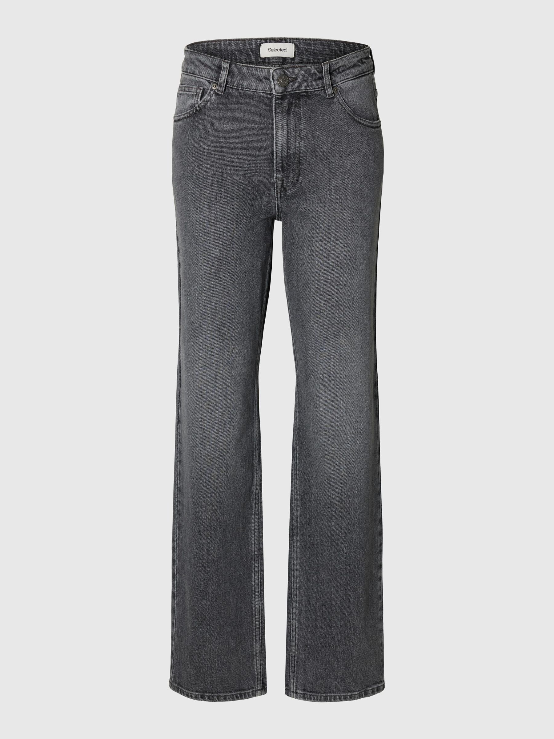 MID WAIST STRAIGHT FIT JEANS, Medium Grey Denim, highres