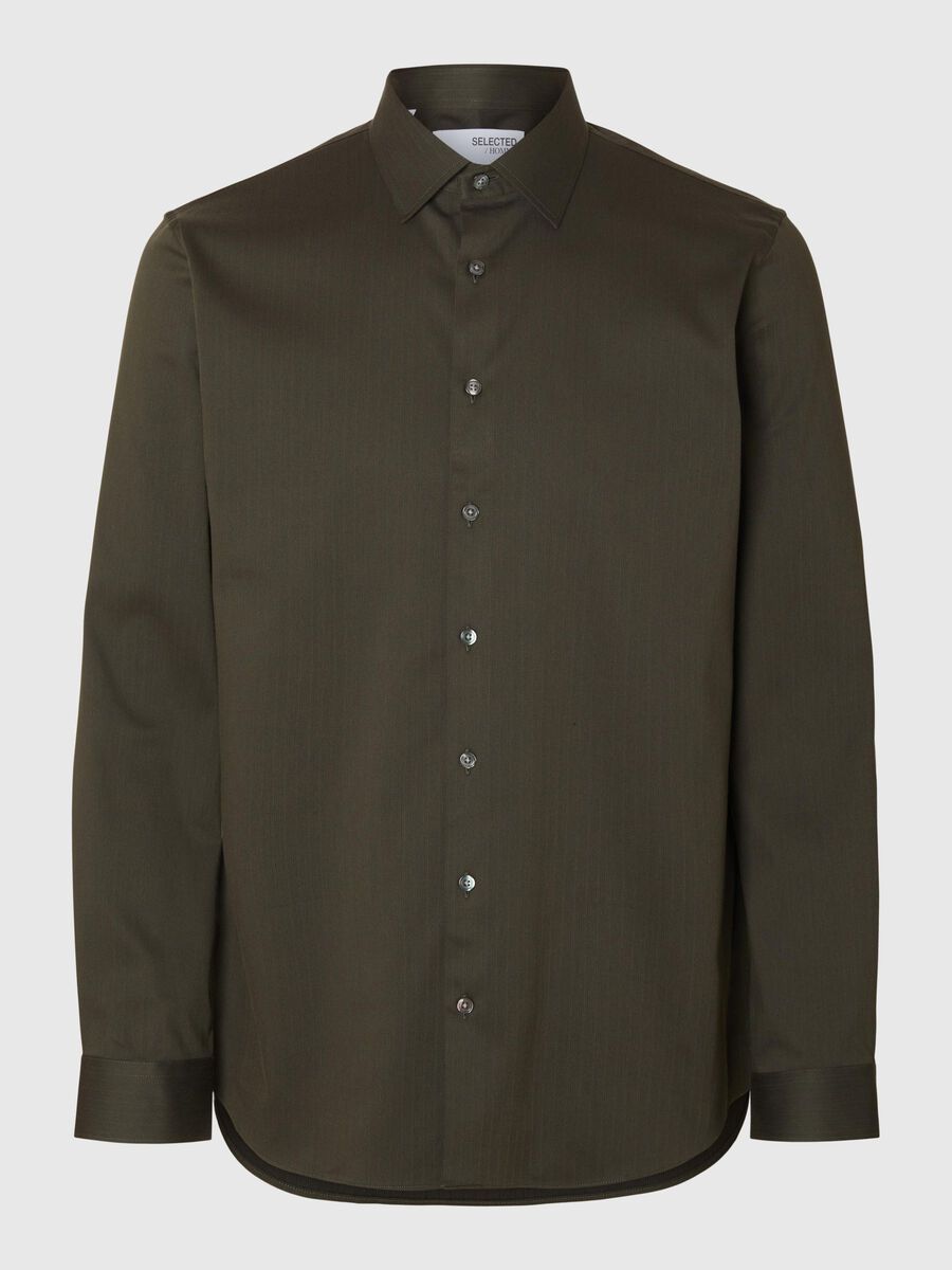 Selected SLIM FIT STRETCH SHIRT, Forest Night, highres - 16092939_ForestNight_1159402_001.jpg