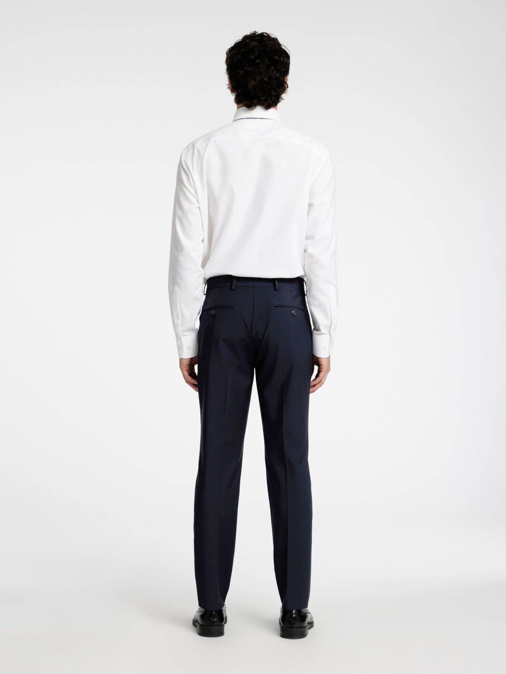 SLIM FIT WOOL BLEND SUIT TROUSERS, Sky Captain, highres