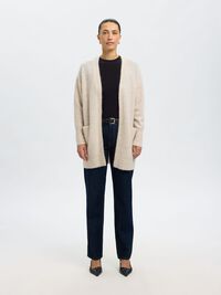 LANG GEBREID VEST, Birch, highres
