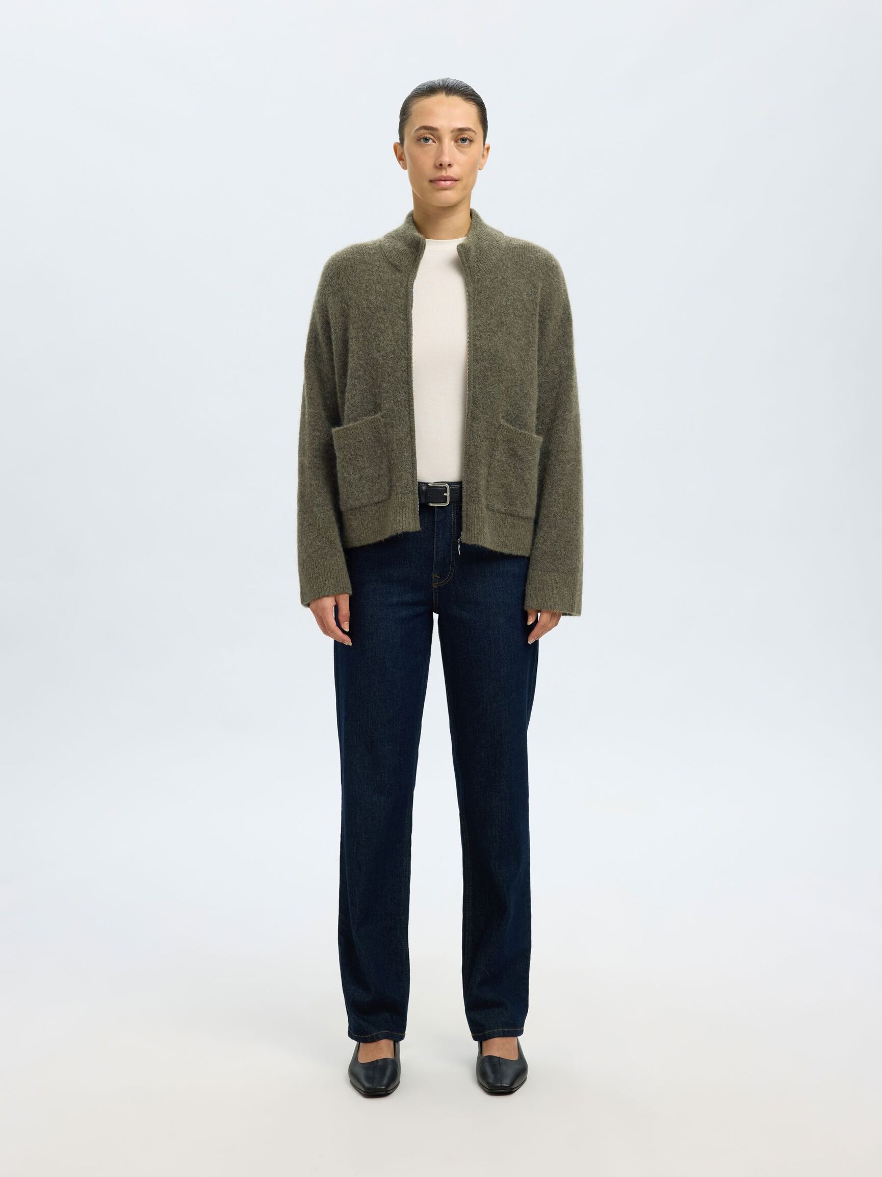 LAINE MÉLANGÉE CARDIGAN, Kalamata, highres