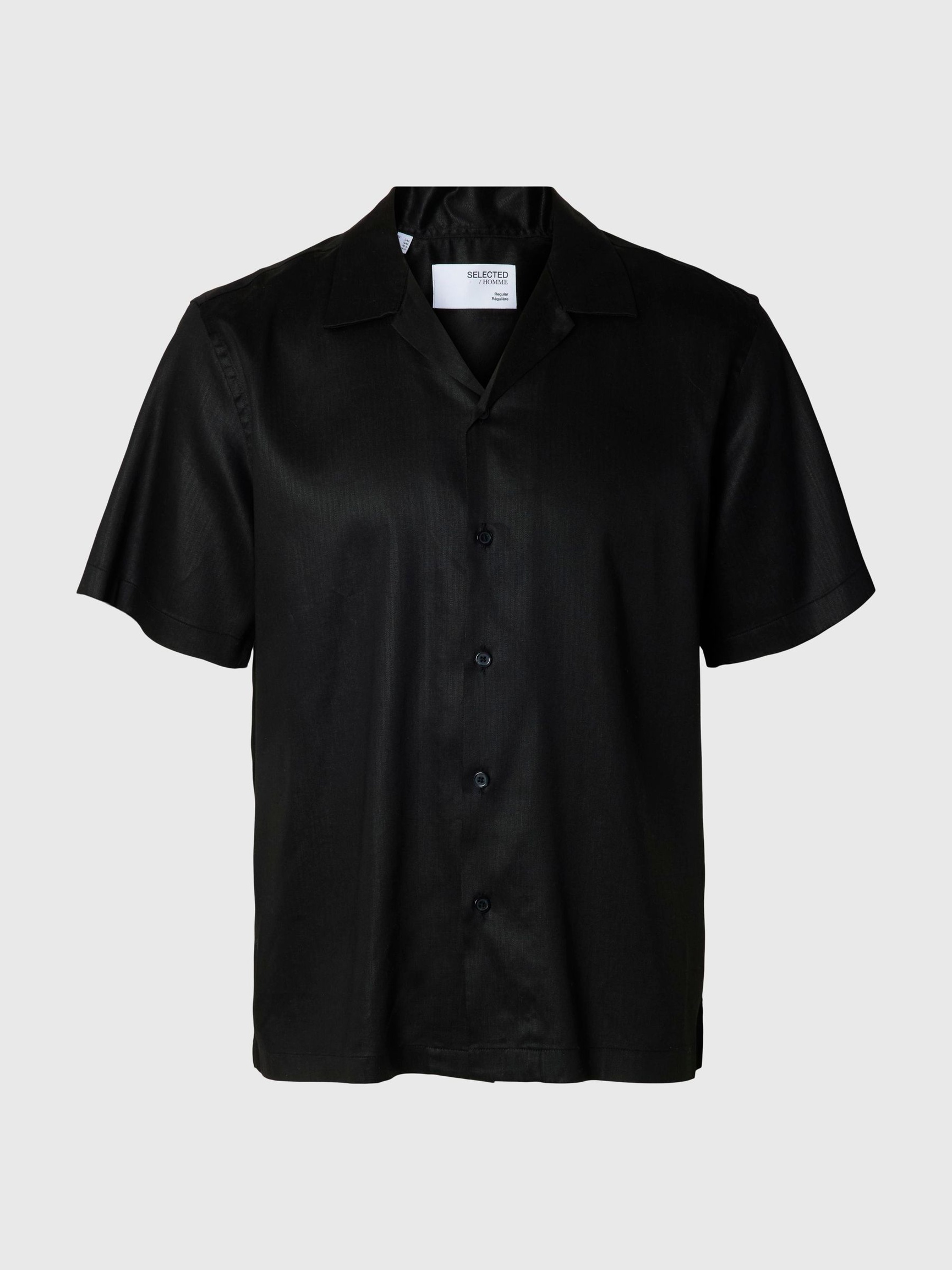 PRINT KURZARMHEMD, Black, highres