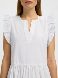 TAILLENGÜRTEL MAXIKLEID, Bright White, highres