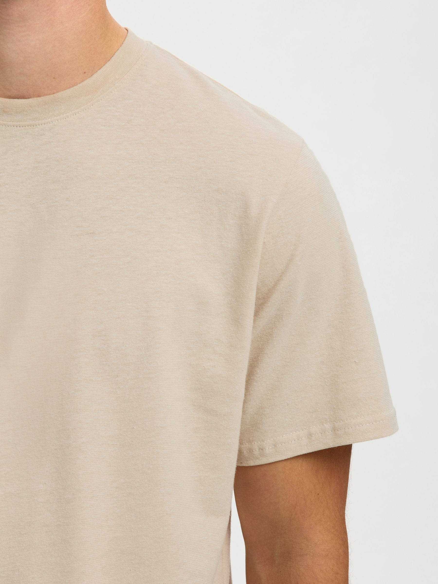 LIN MÉLANGÉ T-SHIRT, Oatmeal, highres