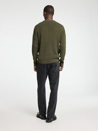 STRUCTURED CREWNECK JUMPER, Forest Night, highres