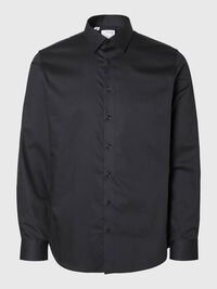 SLIM FIT STRETCH SHIRT, Black, highres