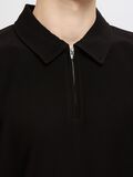Selected HALF-ZIP PLISSEE POLO SHIRT, Black, highres - 16094291_Black_006.jpg