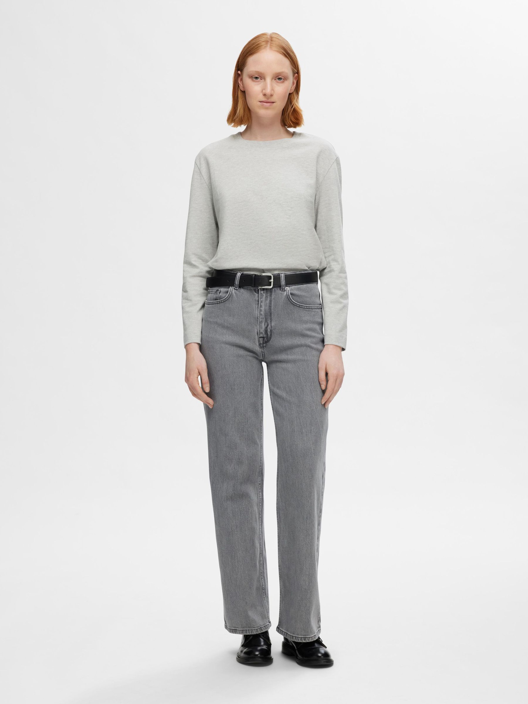 GRÅ WIDE FIT JEANS, Light Grey Denim, highres