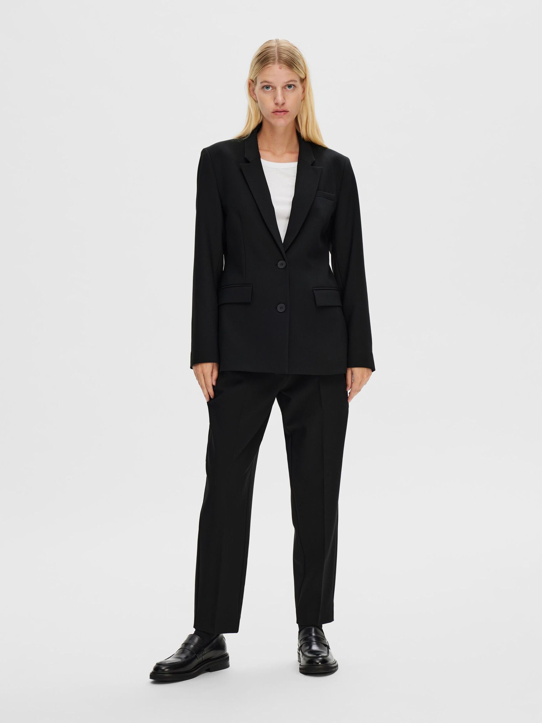 KLASSISCHER EINREIHIGER BLAZER, Black, highres