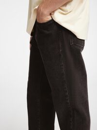 KLASYCZNE JEANSY ZWĘŻANE, Black Denim, highres