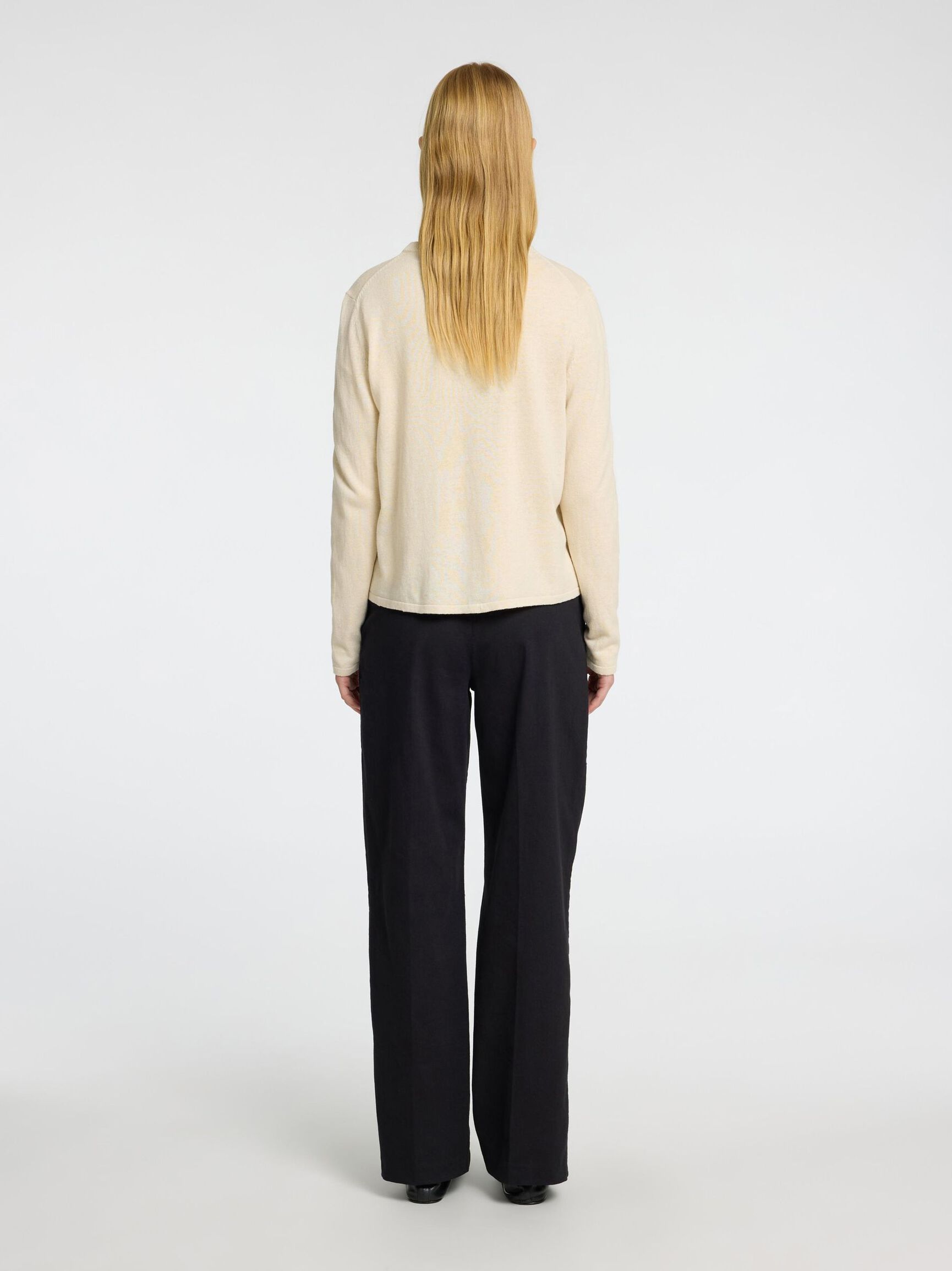 LINNENMIX GEBREID VEST, Birch, highres