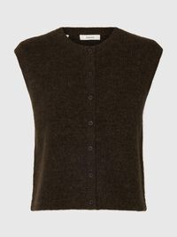 WOOL BLEND  KNITTED VEST, Delicioso, highres