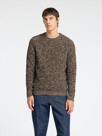 CREW NECK KNITTED PULLOVER, Chocolate Torte, highres