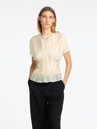 STRUCTURED SHORT SLEEVED TOP, Angora, highres