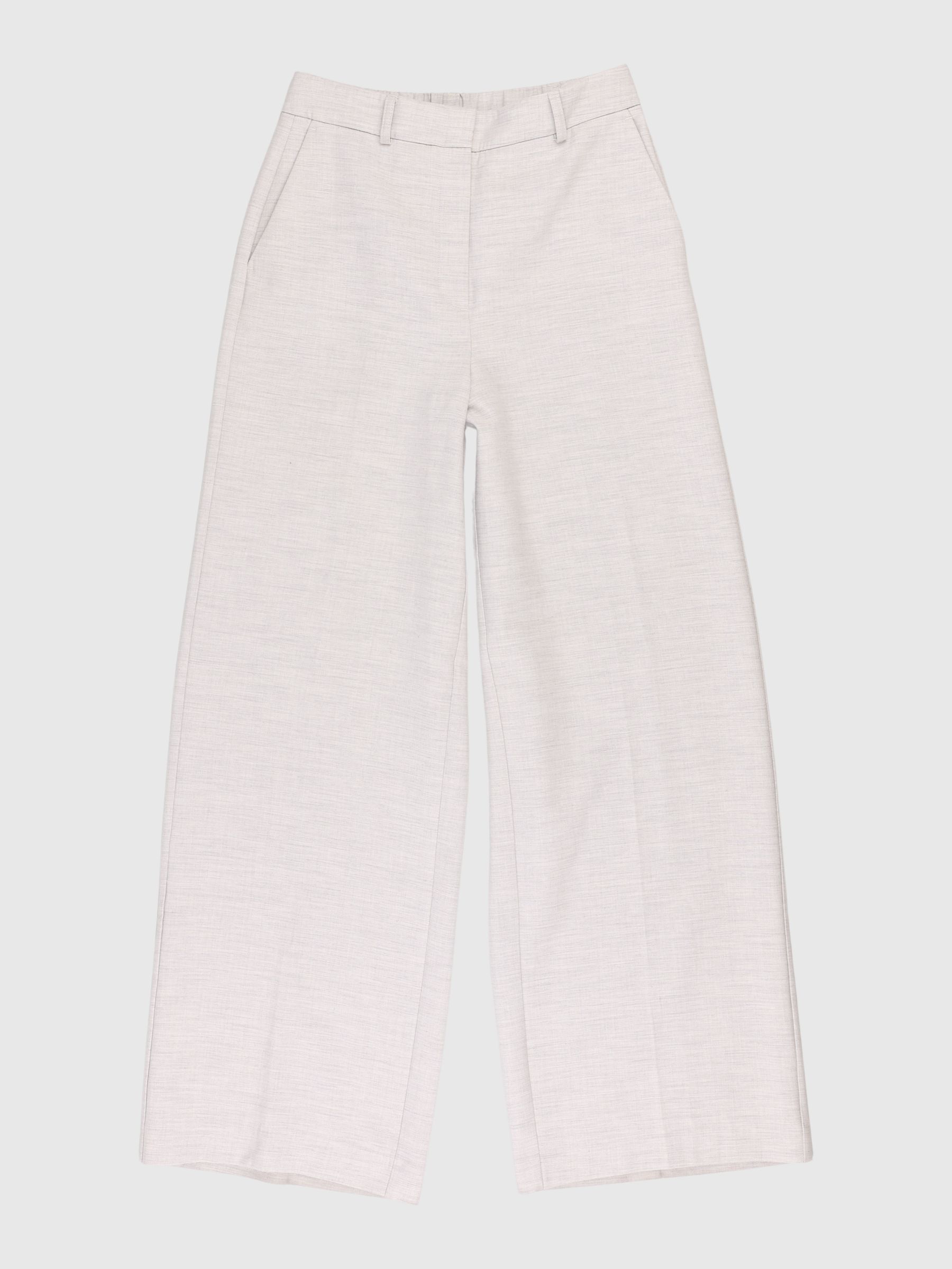 VISCOSE BLEND WIDE-LEG TROUSERS, Dove, highres