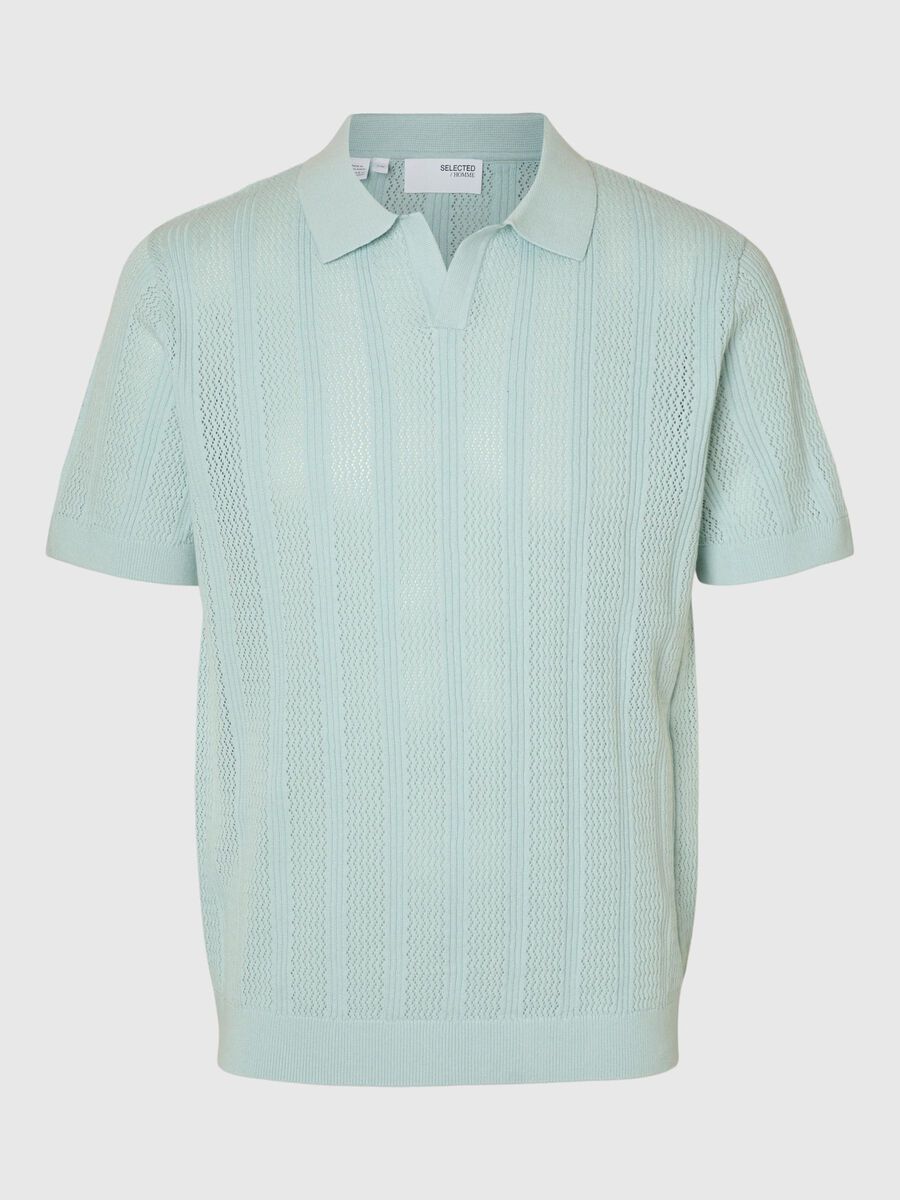 Selected ALGODÓN 100 % CAMISETA DE POLO DE PUNTO, Winter Sky, highres - 16096390_WinterSky_001.jpg