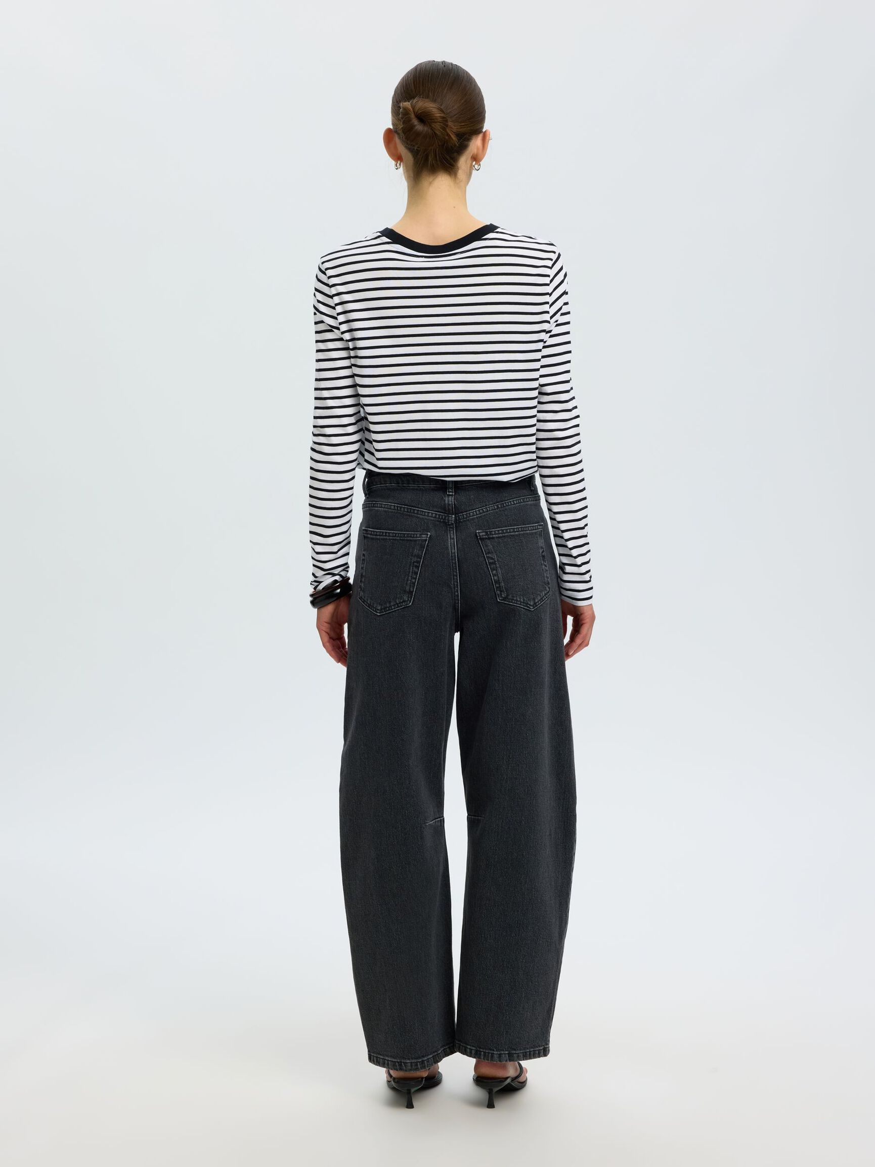 RANDIG LÅNGÄRMAD T-SHIRT, Black, highres