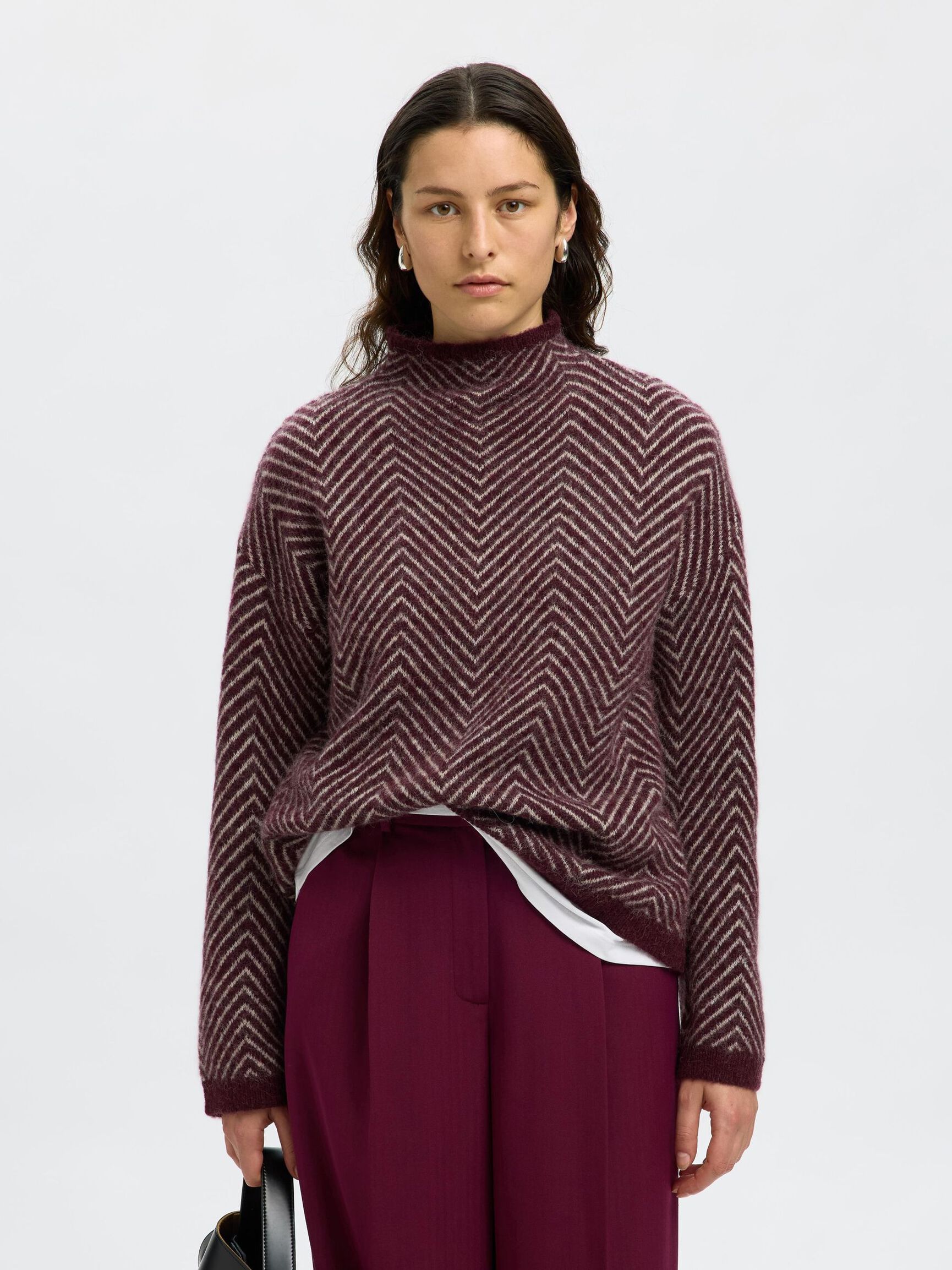 HERRINGBONE WOOL BLEND JUMPER, Fig, highres