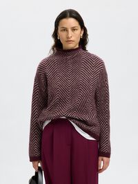 HERRINGBONE WOOL BLEND JUMPER, Fig, highres