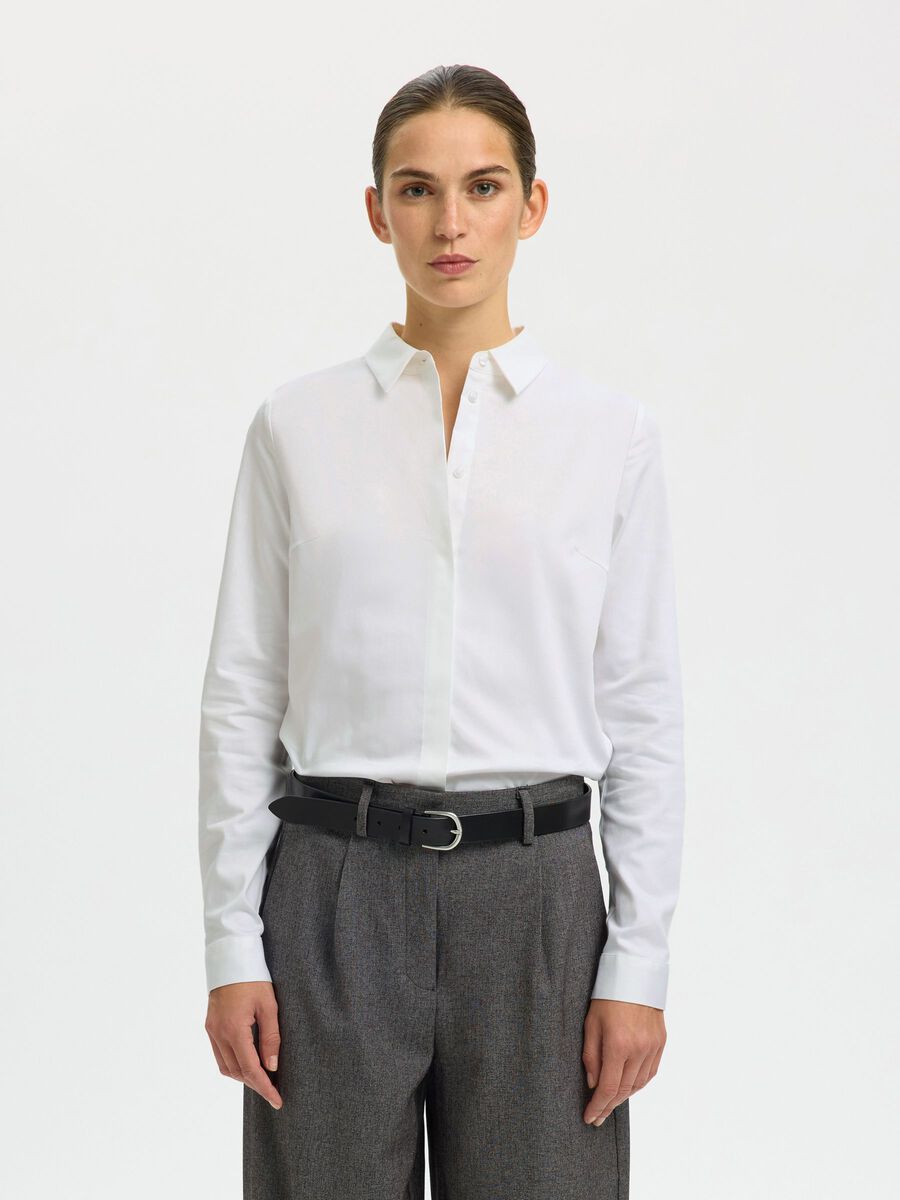 Product tile image - FITTED  LONG SLEEVED SHIRT, Bright White | 16097573_BrightWhite