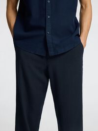 220 LOOSE FIT LINEN-BLEND TROUSERS, Black, highres
