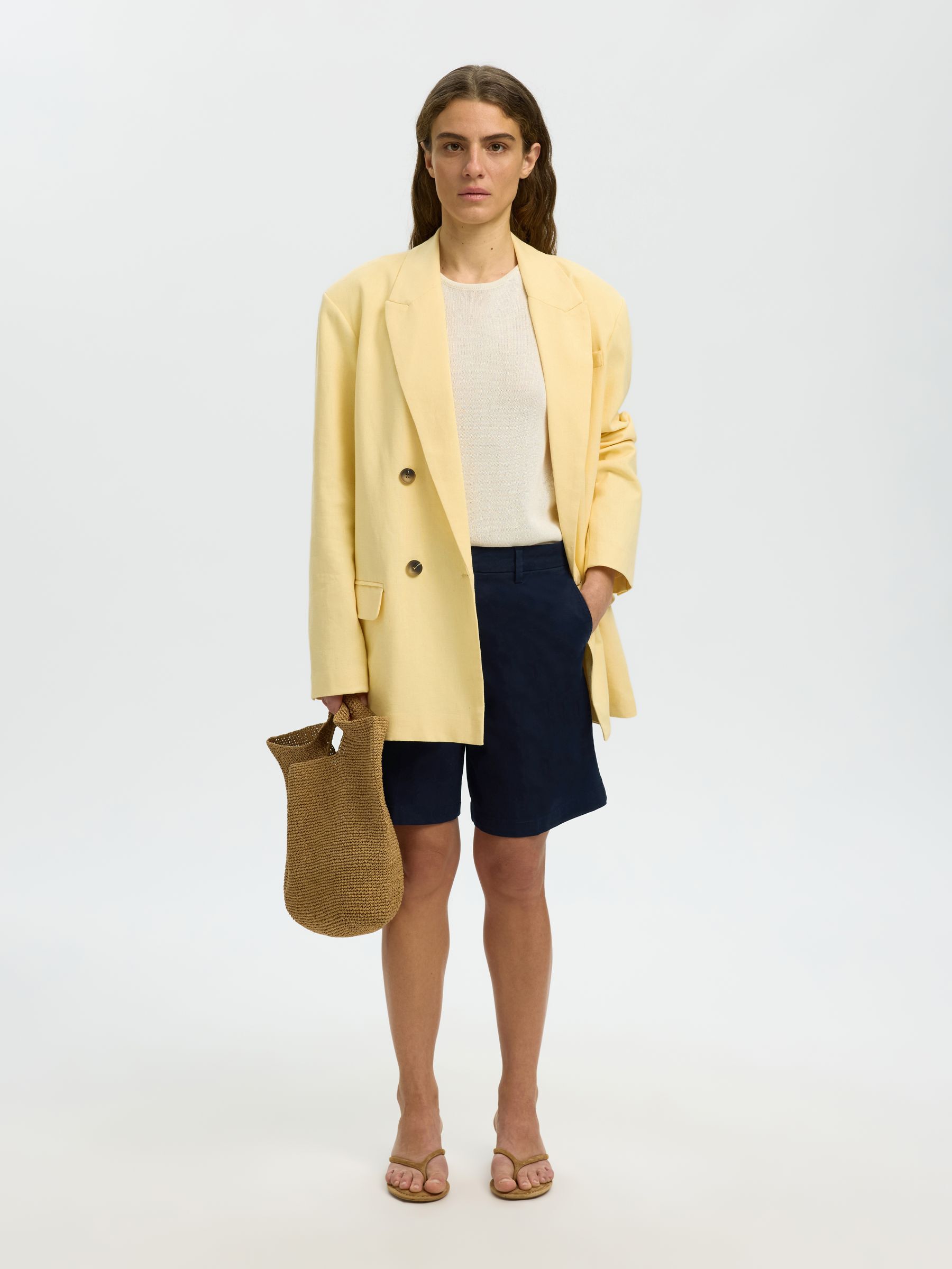 CORTE ANCHO, ALGODÓN SHORTS, Dark Sapphire, highres