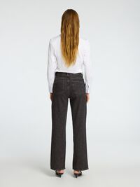 HIGH WAISTED FLARED JEANS, Black, highres