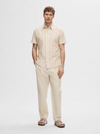 COTTON BLEND SHORT SLEEVED SHIRT, Kelp, highres