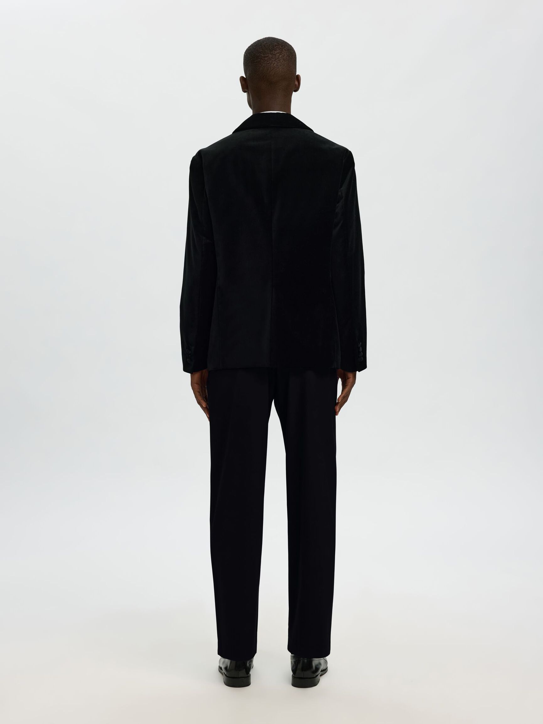 VELVET BLAZER, Black, highres
