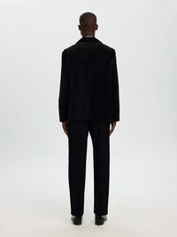 VELVET BLAZER, Black, highres