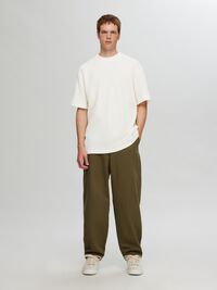 RELAXED FIT GEWAFELD T-SHIRT, Egret, highres