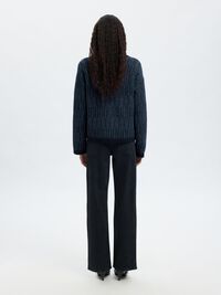 WOOL BLEND KNITTED JUMPER, Dark Sapphire, highres