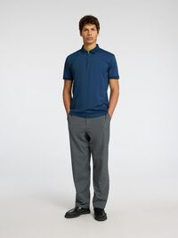 ZIPPER POLO SHIRT, Oceana, highres