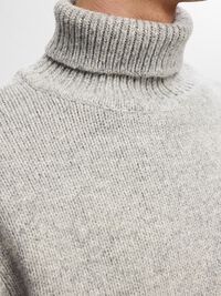 RULLEKRAVE I ULDBLANDING PULLOVER, Light Grey Melange, highres