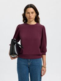 PUFF SLEEVE SWEATSHIRT, Fig, highres