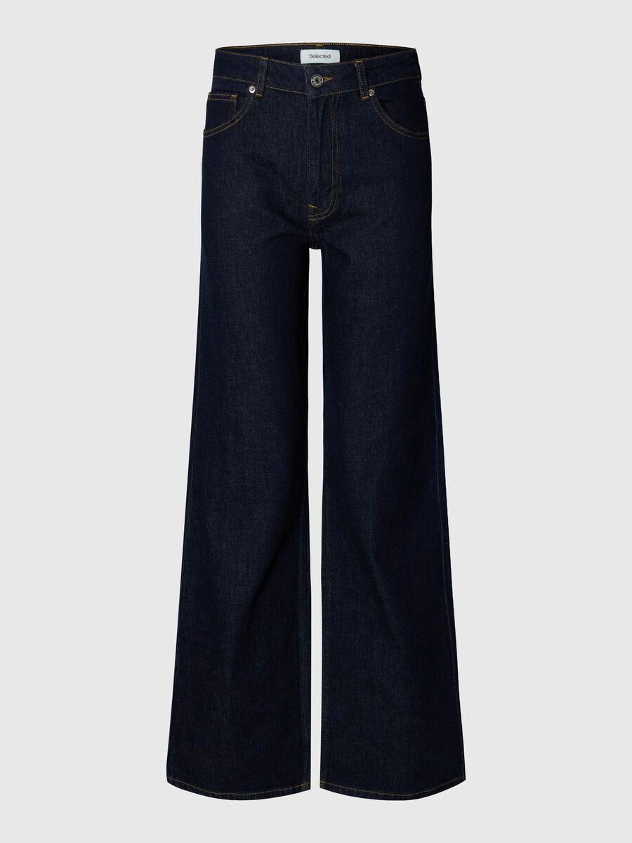 Product tile image - HIGH WAISTED WIDE LEG JEANS, Dark Blue Denim | 16098229_DarkBlueDenim_1195581