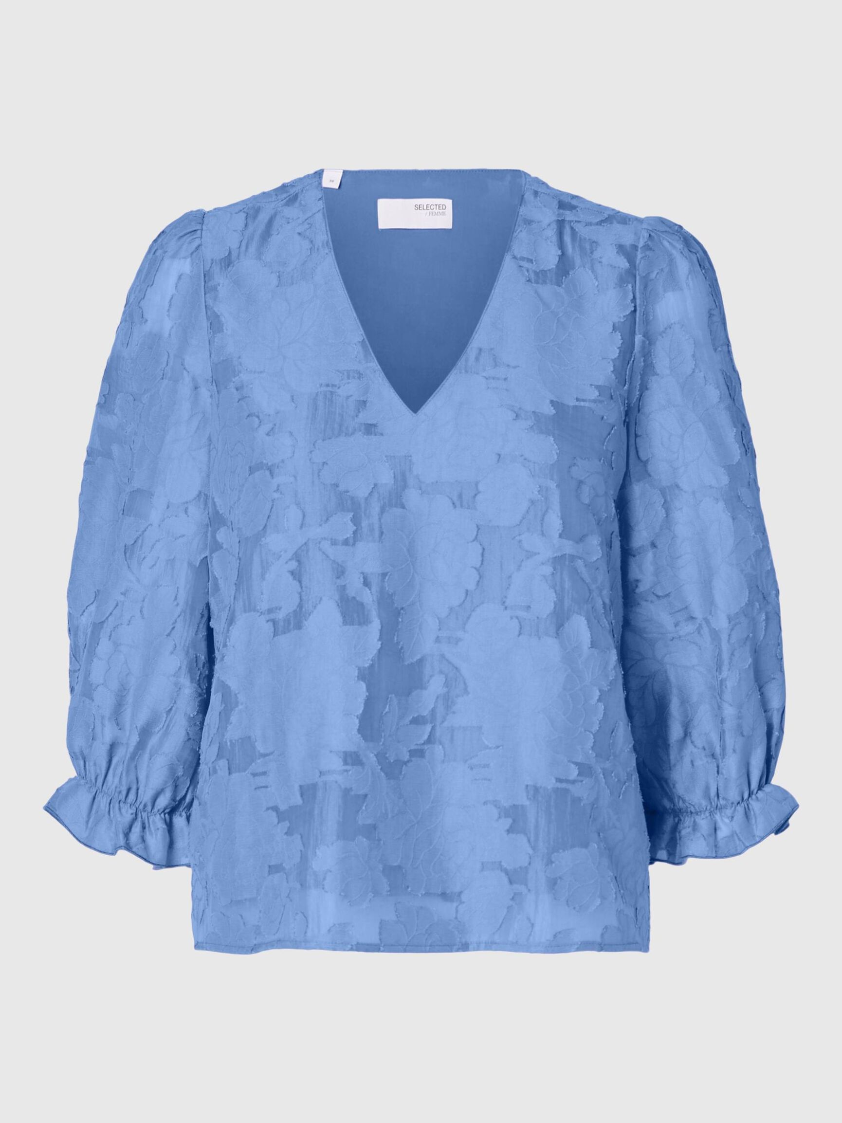 BLOMSTERPRINTET BLUSE, Vista Blue, highres