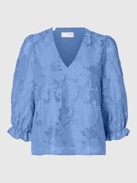 BLOMSTERPRINTET BLUSE, Vista Blue, highres