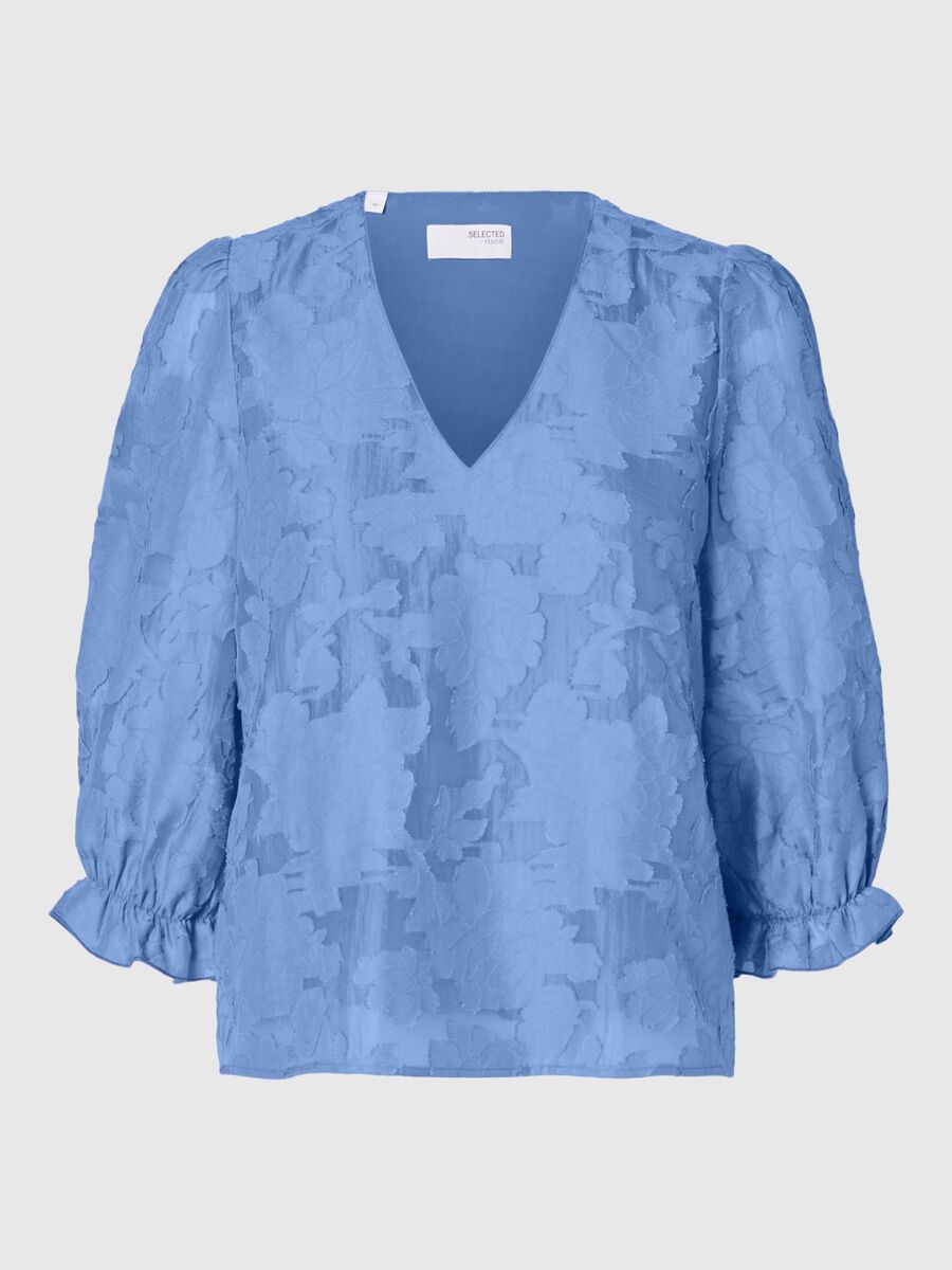 Selected FLORAL-PRINTED BLOUSE, Vista Blue, highres - 16094190_VistaBlue_001.jpg
