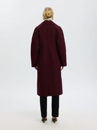 WOOL BLEND LONG COAT, Tawny Port, highres
