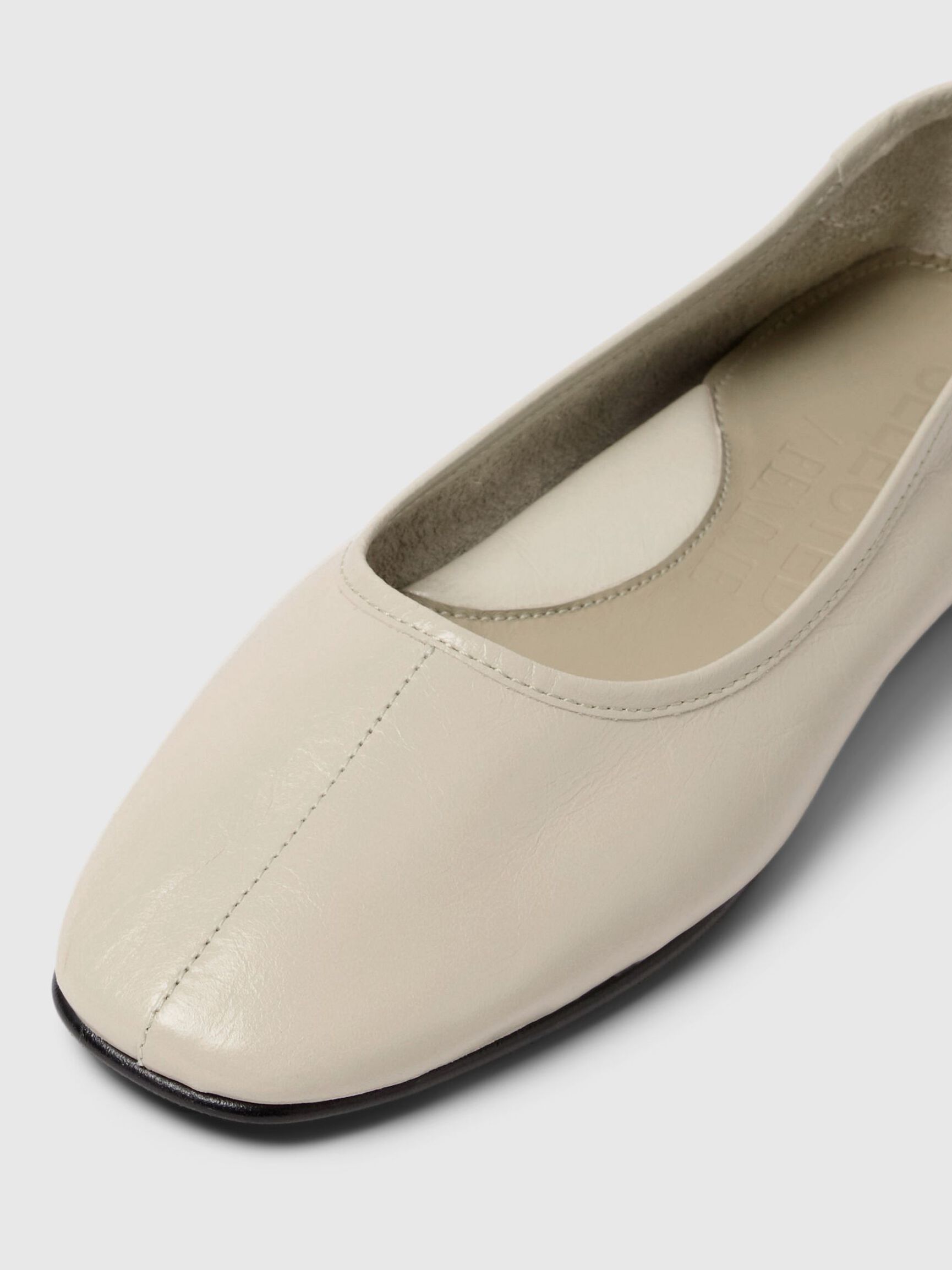 LEDER BALLERINAS, Greige, highres