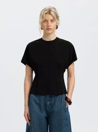 FITTED T-SHIRT, Black, highres
