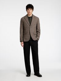 KARIERTER WOLLGEMISCH BLAZER, Brownie, highres