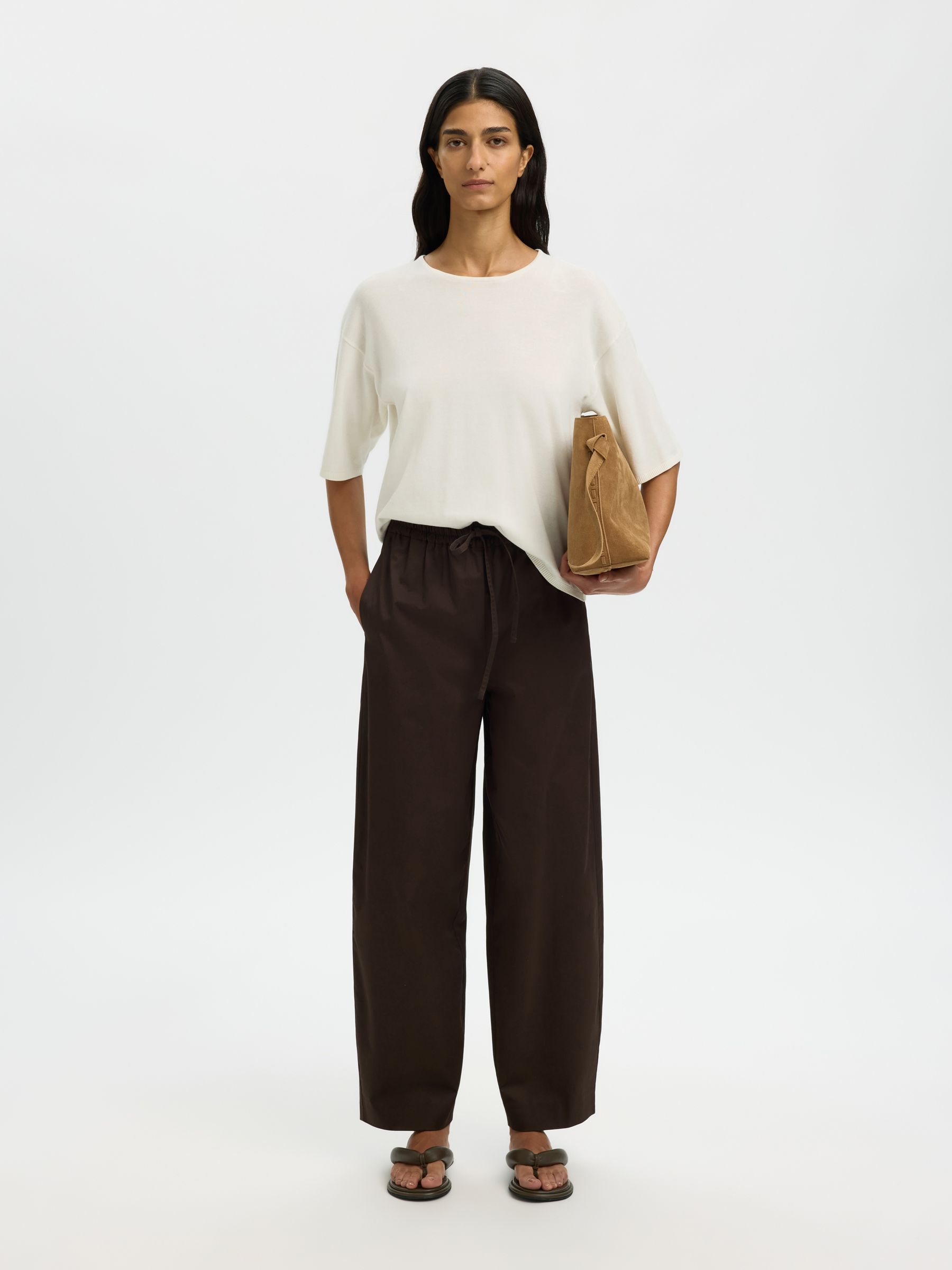 COTTON 2/4 SLEEVED BLOUSE, Snow White, highres