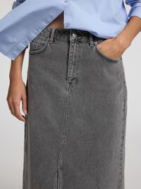 JEANS MIDIROCK, Light Grey Denim, highres