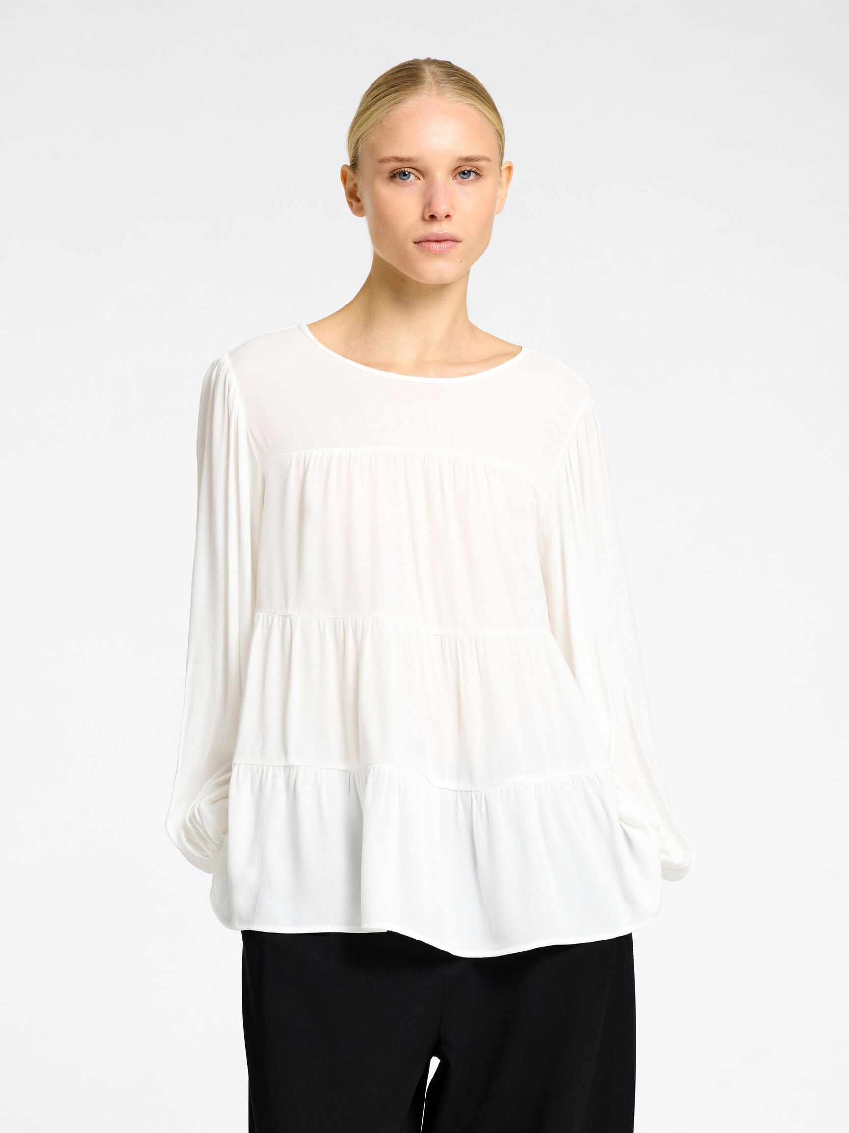 VISCOSE MÉLANGÉE BLOUSE, Snow White, highres