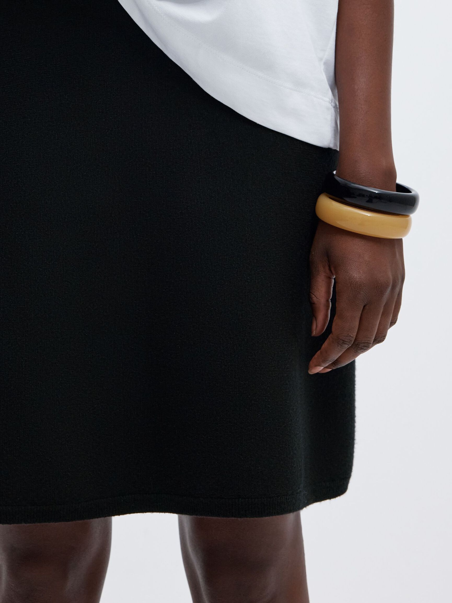 VISCOSE BLEND MINI SKIRT, Black, highres