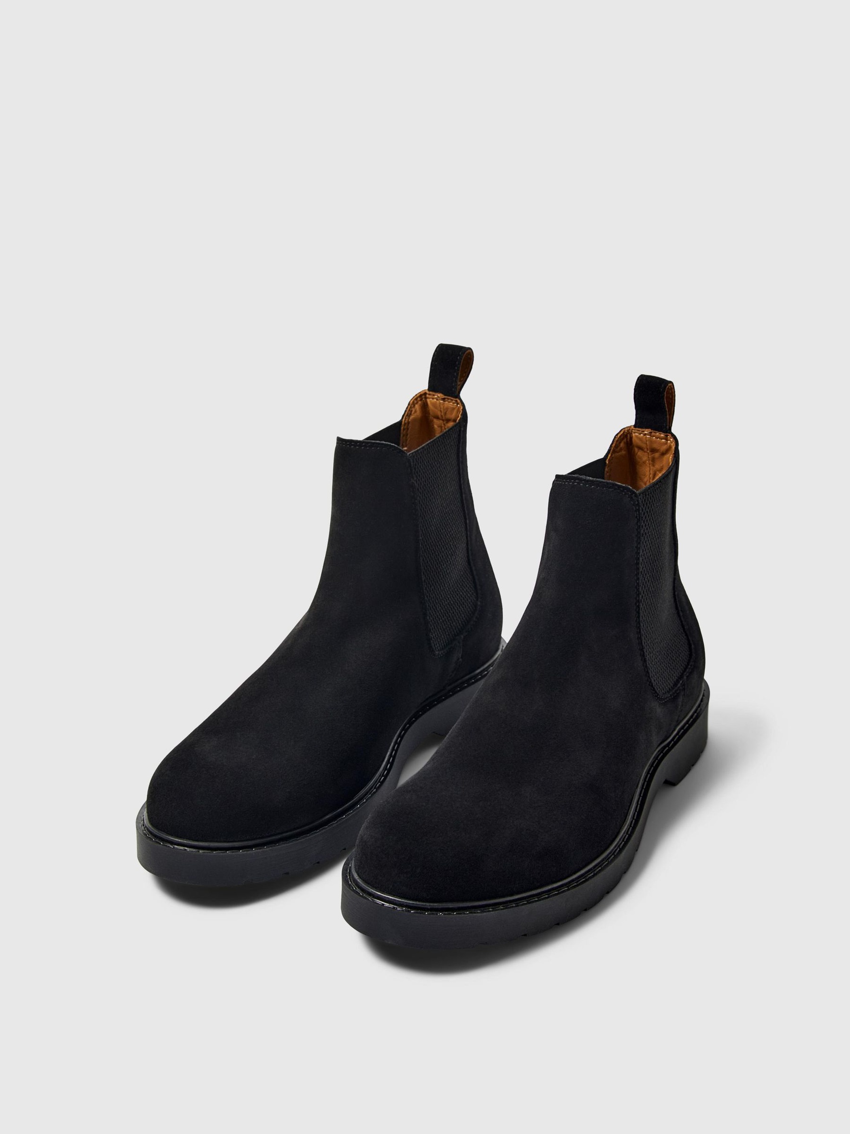 SUEDE CHELSEA BOOTS, Black, highres
